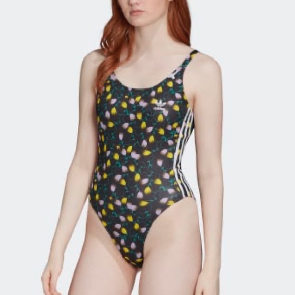 ADIDAS Allover Print Bodysuit - Floral + 3 Stripes - Picture 2 of 12